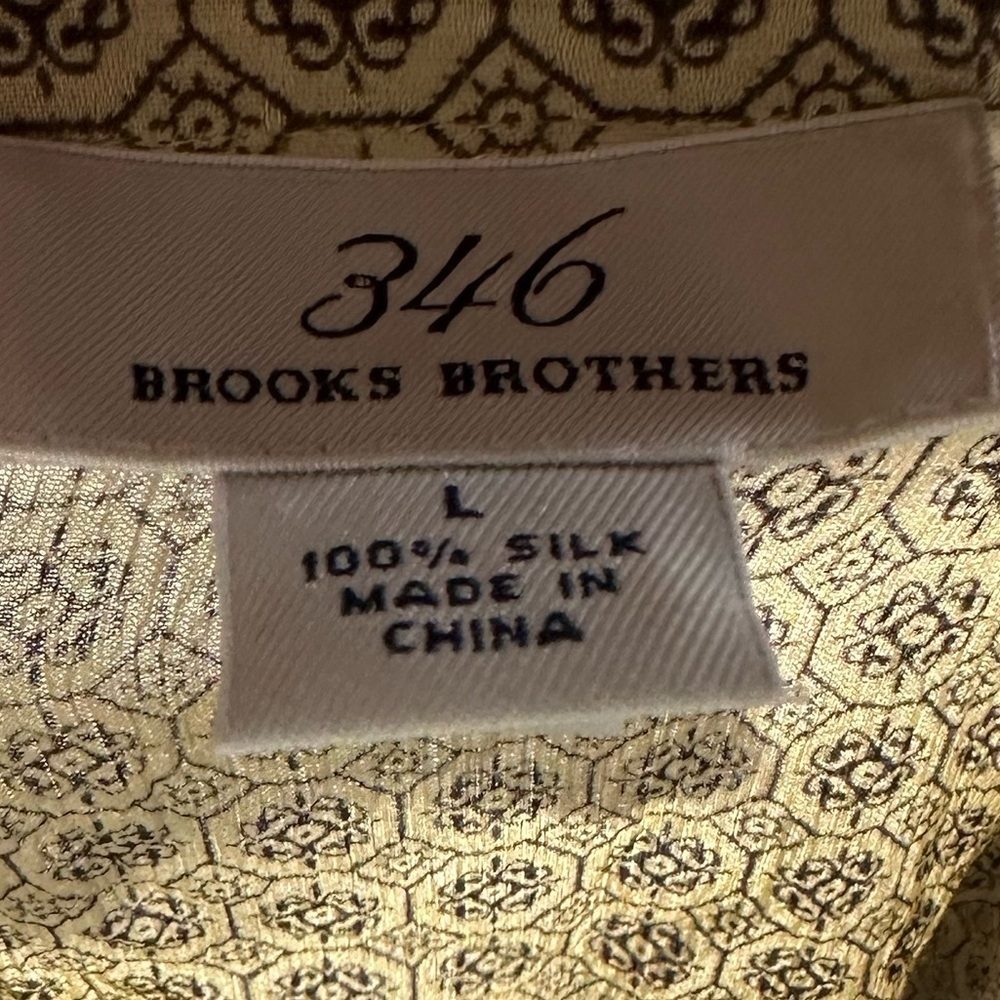 100% silk gold printed tunic l - Picture 8 of 8